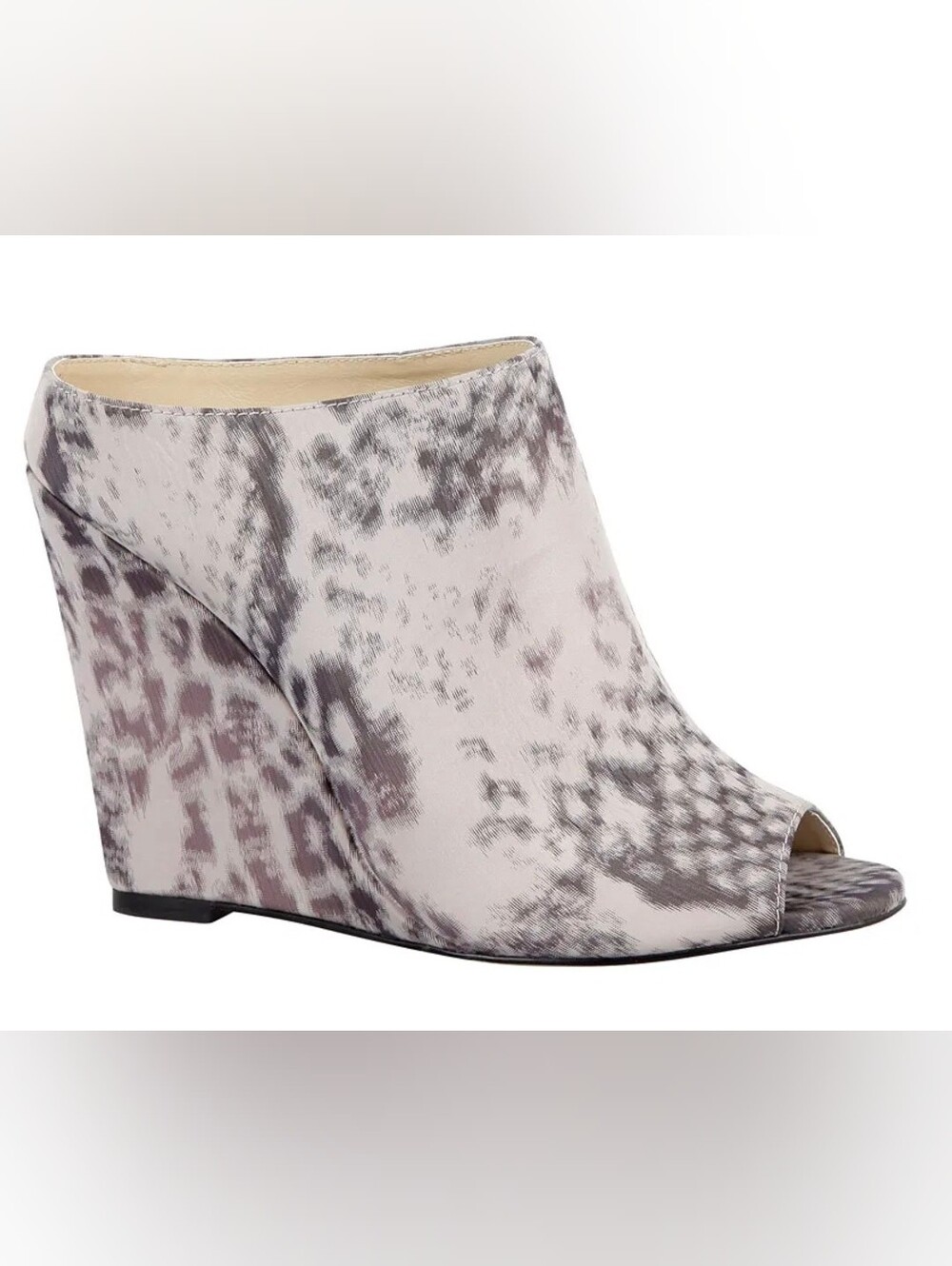Christian Siriano Leopard-Print Wedge Ankle Boot in Taupe and White